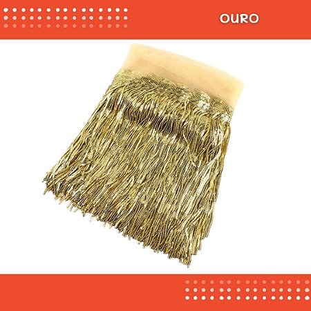 Franja Paetê Lantejoula MOD:02 - 20cm - Rl C/9.14 Metros Cor:OURO