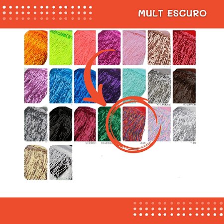 Franja Paetê Lantejoula MOD:02 - 20cm - Rl C/9.14 Metros Cor:MULT-ESCURO