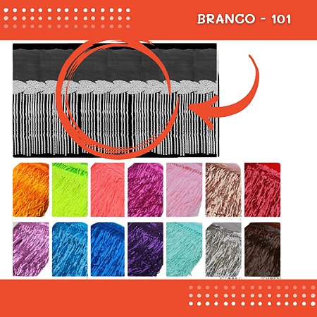 Franja Paetê Lantejoula MOD:02 - 20cm - Rl C/9.14 Metros Cor:BRANCO-101