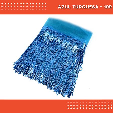 Franja Paetê Lantejoula MOD:02 - 20cm - Rl C/9.14 Metros Cor:AZUL-TURQUESA-199