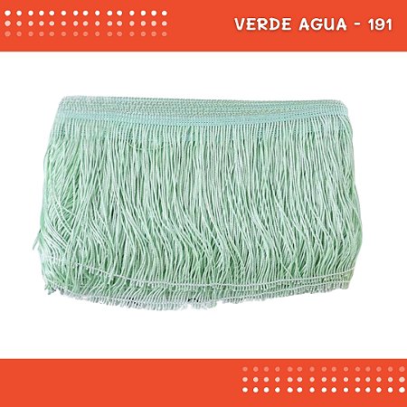 Franja de Tecido Acetinado - 20 cm - Grade de Cores - Rolo C/10 Mts COR:VERDE-AGUA-191