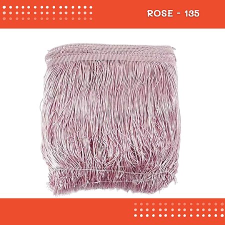 Franja de Tecido Acetinado - 20 cm - Grade de Cores - Rolo C/10 Mts COR:ROSE-135