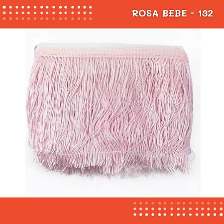 Franja de Tecido Acetinado - 20 cm - Grade de Cores - Rolo C/10 Mts COR:ROSA-BEBE-132