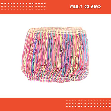 Franja de Tecido Acetinado - 20 cm - Grade de Cores - Rolo C/10 Mts COR:MULT-CLARO
