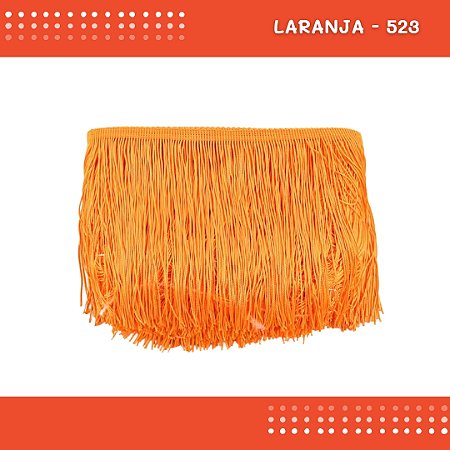 Franja de Tecido Acetinado - 20 cm - Grade de Cores - Rolo C/10 Mts COR:LARANJA-523