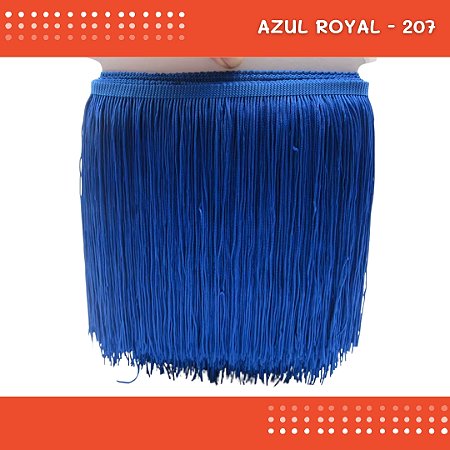 Franja de Tecido Acetinado - 20 cm - Grade de Cores - Rolo C/10 Mts COR:AZUL-ROYAL-207