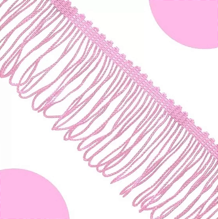 Franja de Tecido Acetinado - 15cm - Grade de Cores - Rolo C/10 Mts COR:ROSA-CANDY-133