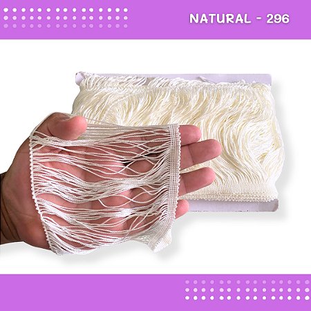 Franja de Tecido Acetinado - 15cm - Grade de Cores - Rolo C/10 Mts COR:NATURAL-296