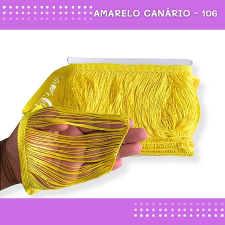 Franja de Tecido Acetinado - 15cm - Grade de Cores - Rolo C/10 Mts COR:AMARELO-CANARIO-106