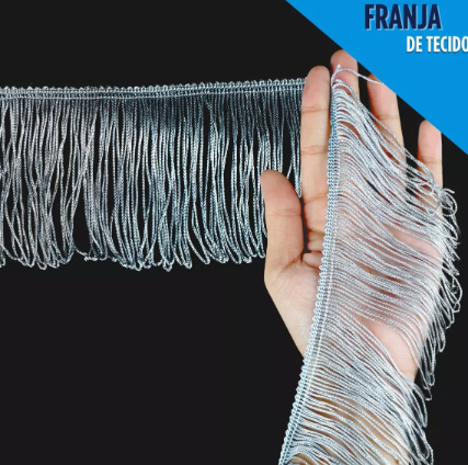 Franja de Tecido Acetinado - 5cm - Grade de Cores - Rolo C/10 Mts COR:ROSA-CHICLETE-140