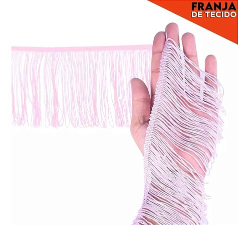 Franja de Tecido Acetinado - 5cm - Grade de Cores - Rolo C/10 Mts COR:ROSA-CANDY-133