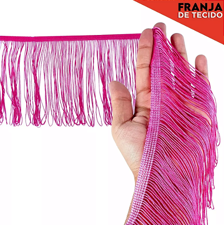 Franja de Tecido Acetinado - 5cm - Grade de Cores - Rolo C/10 Mts COR:PINK-312