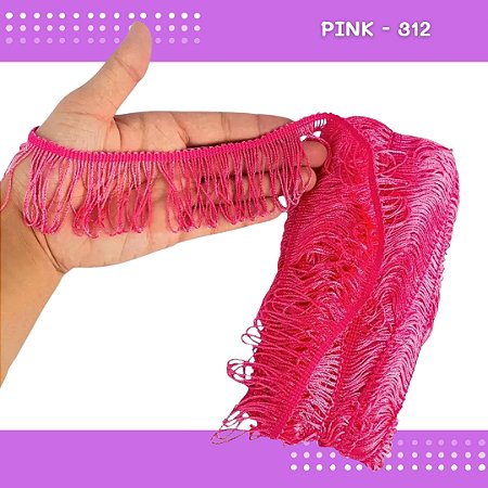 Franja de Tecido Acetinado - 5cm - Grade de Cores - Rolo C/10 Mts COR:PINK-312