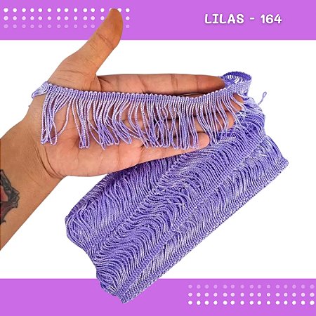 Franja de Tecido Acetinado - 5cm - Grade de Cores - Rolo C/10 Mts COR:LILAS-164