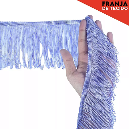 Franja de Tecido Acetinado - 5cm - Grade de Cores - Rolo C/10 Mts COR:LILAS-164
