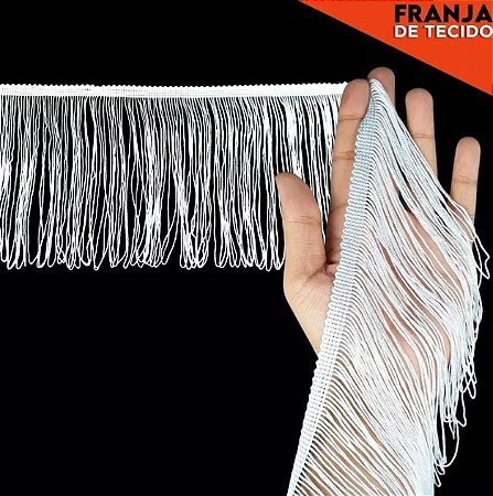 Franja de Tecido Acetinado - 5cm - Grade de Cores - Rolo C/10 Mts COR:BRANCO-101