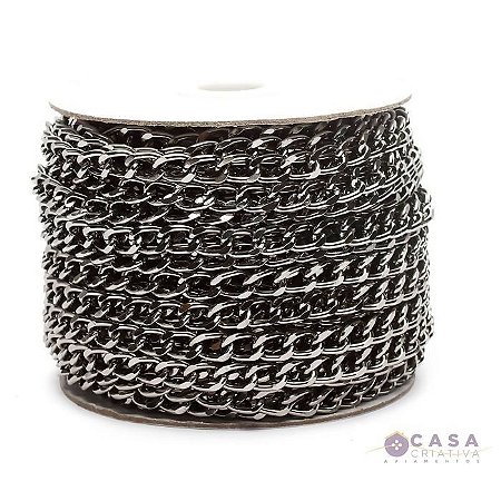 Corrente de Alumínio - Rolo c/25mts Tam: 10x15mm COR:ONIX