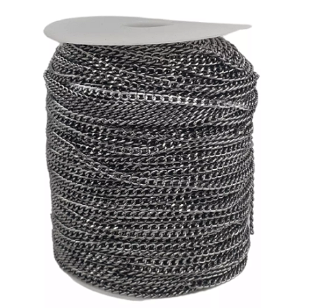 Corrente de Alumínio - Rolo c/100mts Tam: 3.6x6mm COR:ONIX
