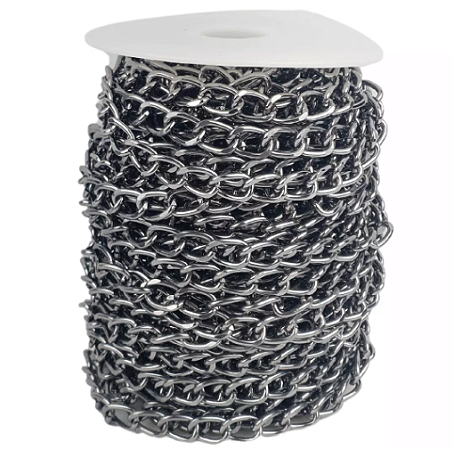 Corrente de Alumínio - Rolo c/10mts Tam: 18.6x14.6mm COR:ONIX