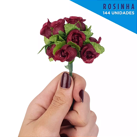 Mini Florzinha De Plastico - Pct C/ 144 Unid. Cor:VINHO-CLARO-520