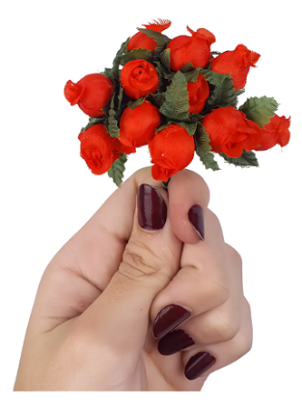 Mini Florzinha De Plastico - Pct C/ 144 Unid. Cor:VERMELHO-145