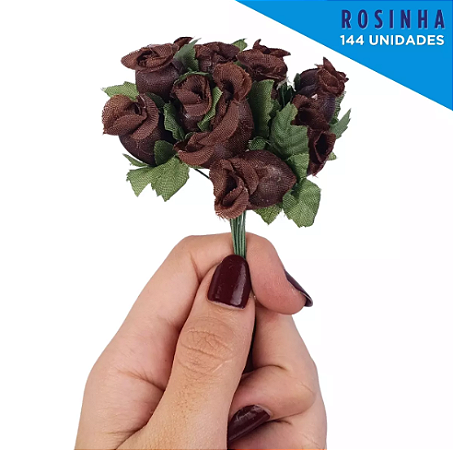 Mini Florzinha De Plastico - Pct C/ 144 Unid. Cor:MARROM-CAFE-294