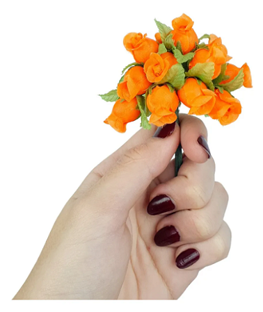 Mini Florzinha De Plastico - Pct C/ 144 Unid. Cor:LARANJA-523