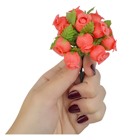Mini Florzinha De Plastico - Pct C/ 144 Unid. Cor:CORAL-816