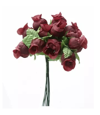 Mini Florzinha De Plastico - Pct C/ 144 Unid. Cor:BORDO-173