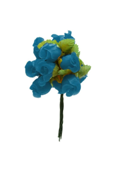 Mini Florzinha De Plastico - Pct C/ 144 Unid. Cor:AZUL-PAVAO-550