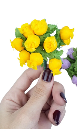 Mini Florzinha De Plastico - Pct C/ 144 Unid. Cor:AMARELO-CANARIO-106
