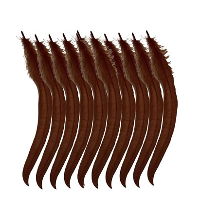 Pena Calda Rabo de Galo Pluma - Pct c/100 unid. - Tam: 25-30cm Cor:MARROM-ESCURO-294