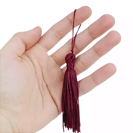 20 Pingentes De Seda Tassel - 7.0 Cm COR:VINHO-CLARO-520