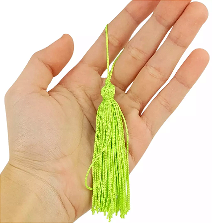 10 Pingentes De Seda Tassel - 7.0 Cm COR:VERDE-LIMAO-225