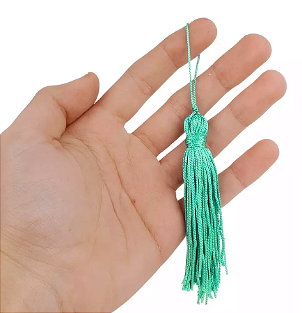 10 Pingentes De Seda Tassel - 7.0 Cm COR:TURQUESA-ESCURO-349