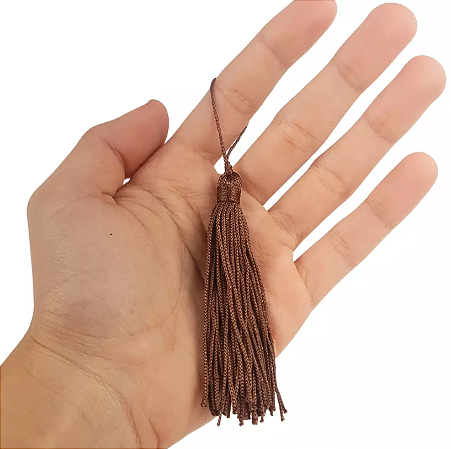 10 Pingentes De Seda Tassel - 7.0 Cm COR:MARROM-290