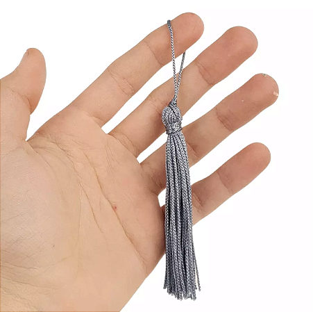 10 Pingentes De Seda Tassel - 7.0 Cm COR:CINZA-ESCURO-307