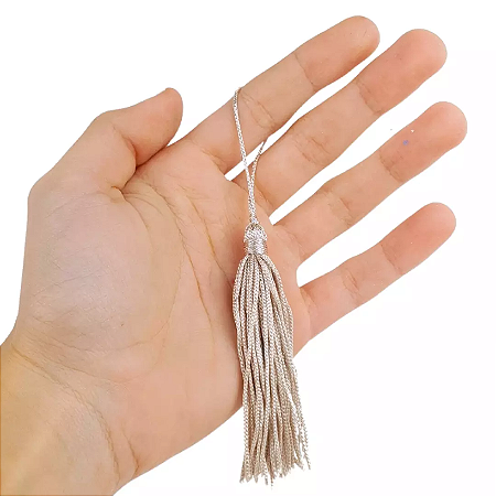 10 Pingentes De Seda Tassel - 7.0 Cm COR:BEGE-297