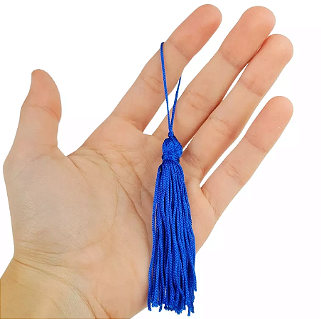 10 Pingentes De Seda Tassel - 7.0 Cm COR:AZUL-ROYAL-207
