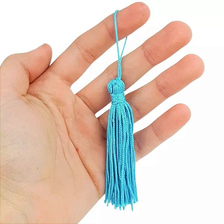 100 Pingentes De Seda Tassel - 7.0 Cm COR:AZUL-TURQUESA-199