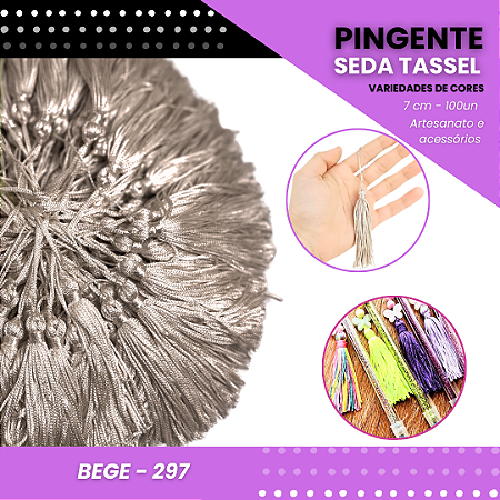 100 Pingentes De Seda Tassel - 7.0 Cm COR:BEGE-297