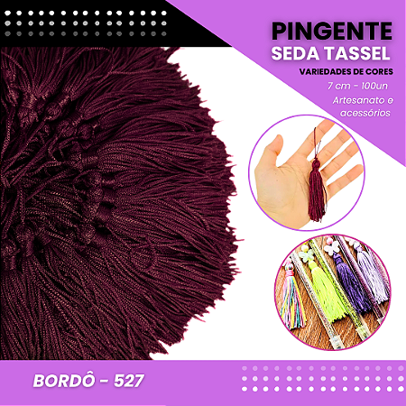 100 Pingentes De Seda Tassel - 7.0 Cm COR:BORDO-173