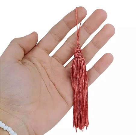 100 Pingentes De Seda Tassel - 7.0 Cm COR:CORAL-816