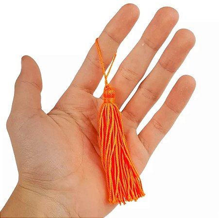100 Pingentes De Seda Tassel - 7.0 Cm COR:LARANJA-NEON-01