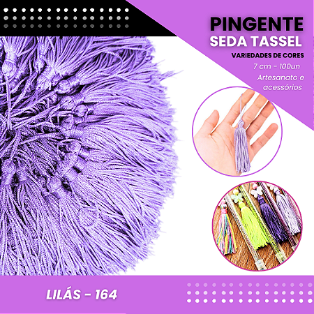 100 Pingentes De Seda Tassel - 7.0 Cm COR:LILAS-164