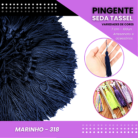 100 Pingentes De Seda Tassel - 7.0 Cm COR: Marinho-318
