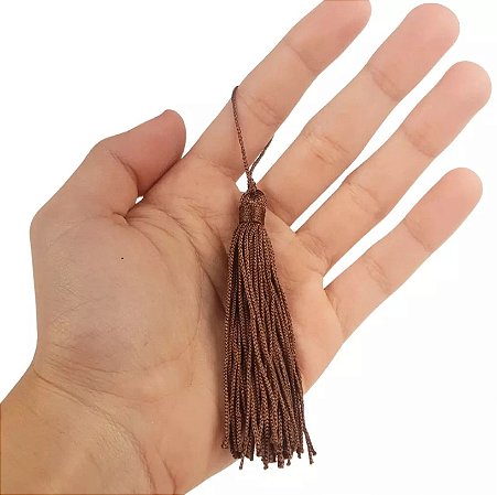 100 Pingentes De Seda Tassel - 7.0 Cm COR:MARROM-290