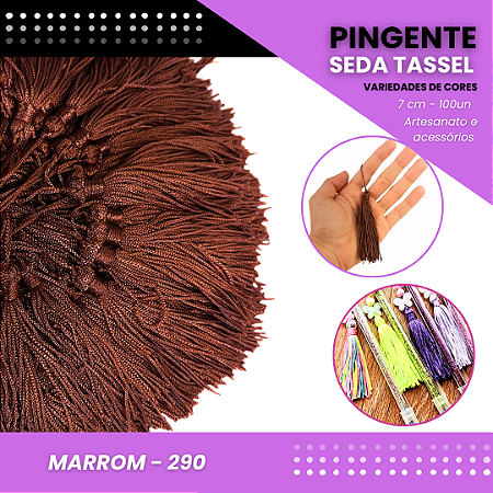 100 Pingentes De Seda Tassel - 7.0 Cm COR:MARROM-290