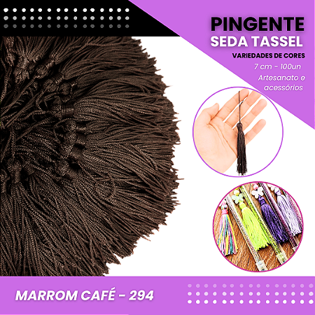 100 Pingentes De Seda Tassel - 7.0 Cm COR:MARROM-CAFE-294