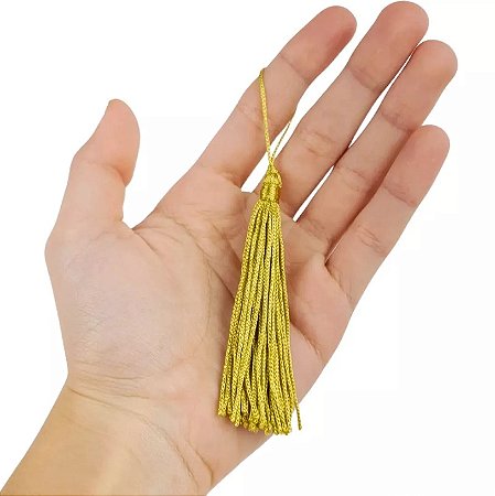100 Pingentes De Seda Tassel - 7.0 Cm COR:MOSTARDA-CLARO-130